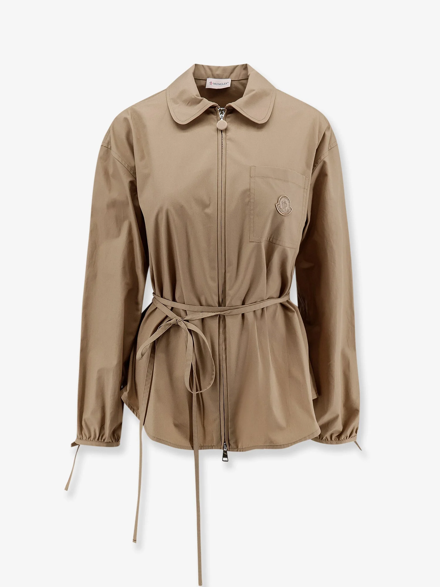 Cotton Shirt Jacket With Front Embroidered Logo - 1