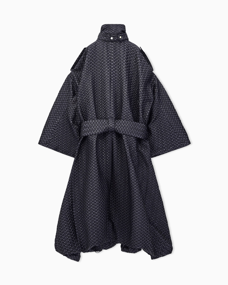 QUILTED JACQUARD SILK COAT WITH GEOMETRIC PATTERN 2
