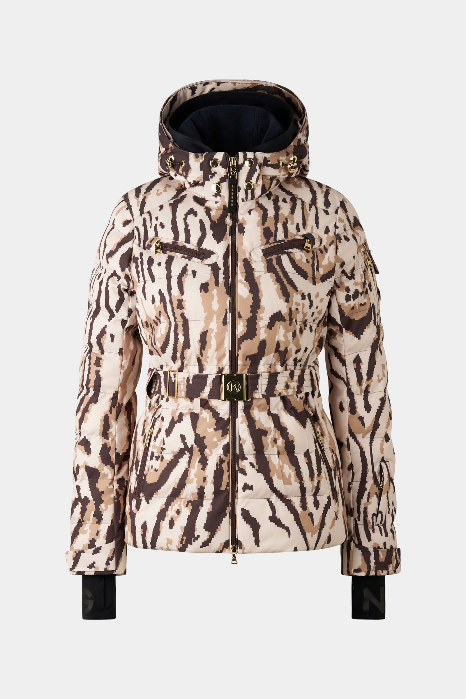 Ellya Ski jacket in Brown/Beige - 1