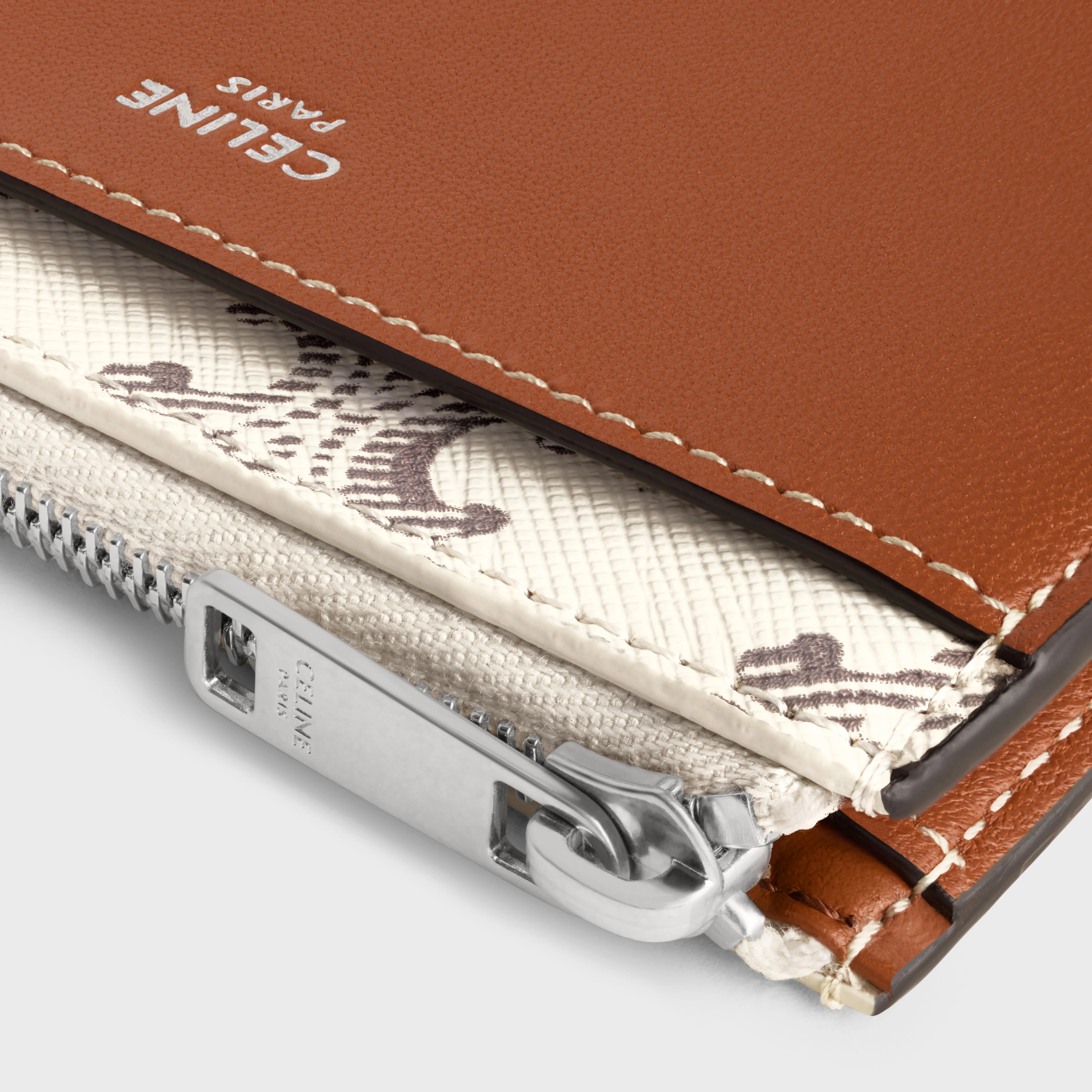 Zipped Card Holder in Triomphe Canvas and Lambskin - 4