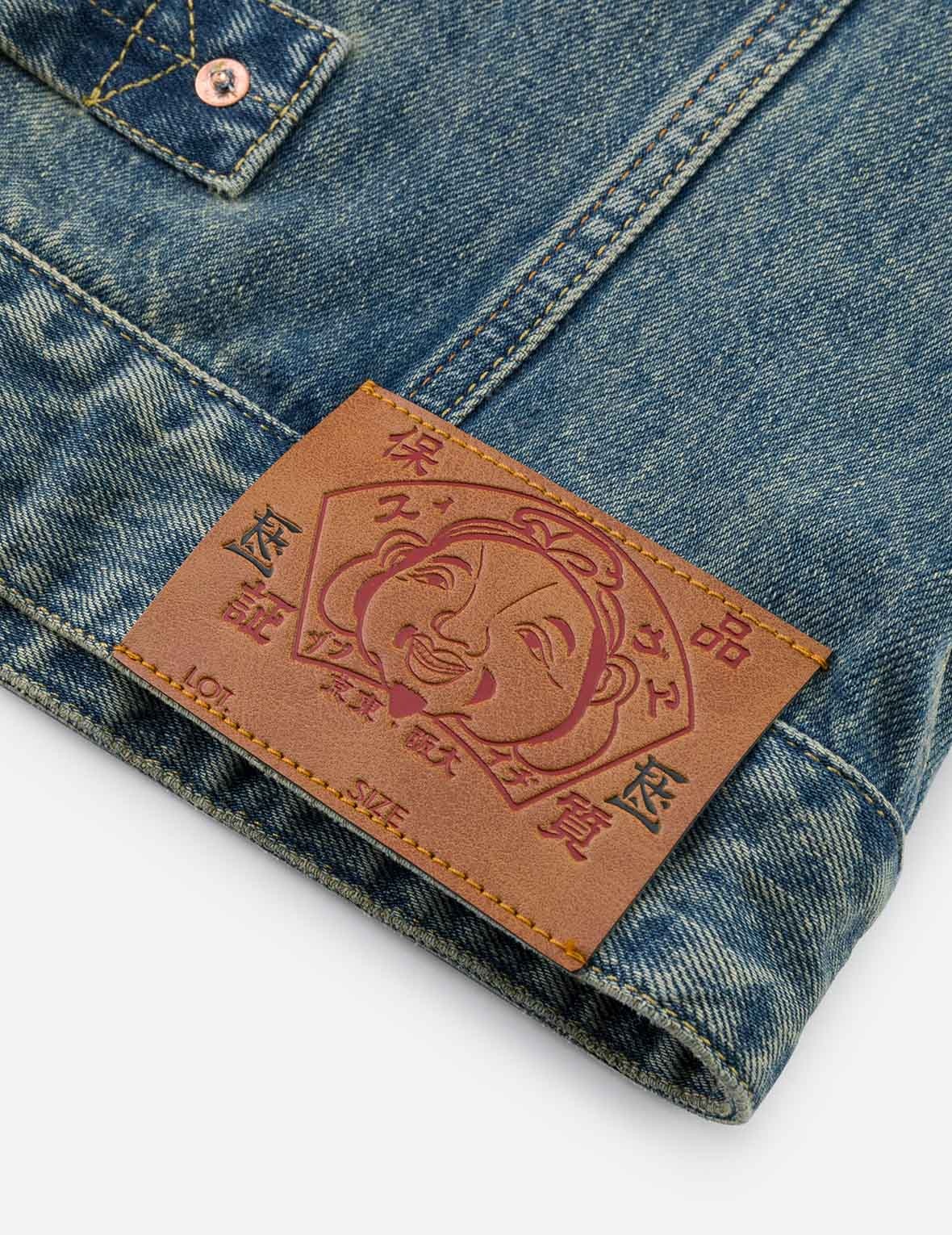 EVISU X F-LAGSTUF-F Shuga and Seagull Embroidery Relax Fit Denim Jacket - 13