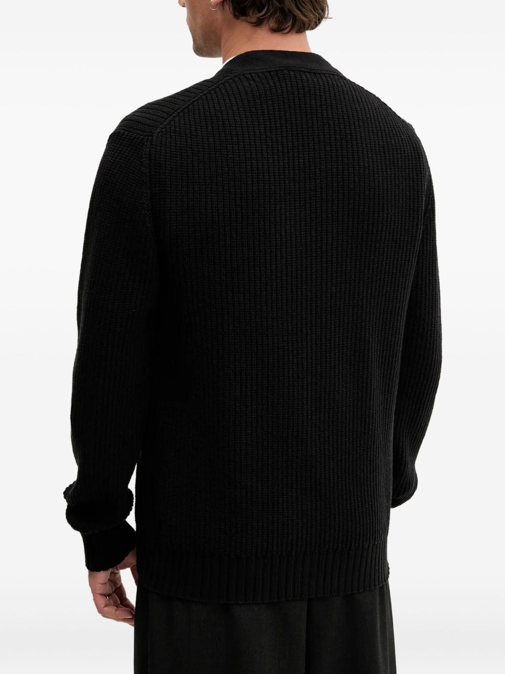 ribbed button cardigan - 3