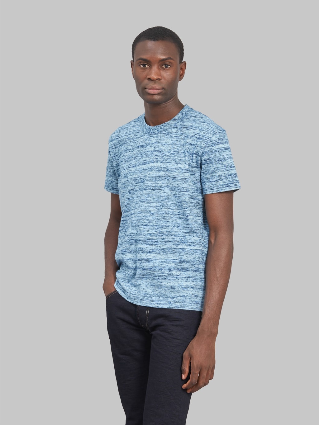 Pure Blue Japan  KS-5011-SS Kasuri T-shirt Indigo - 3