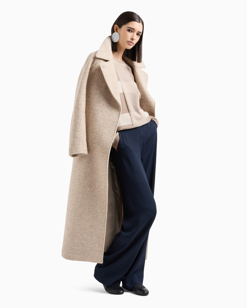 EMPORIO ARMANI Icon virgin-wool jumper with a plated check motif outlook