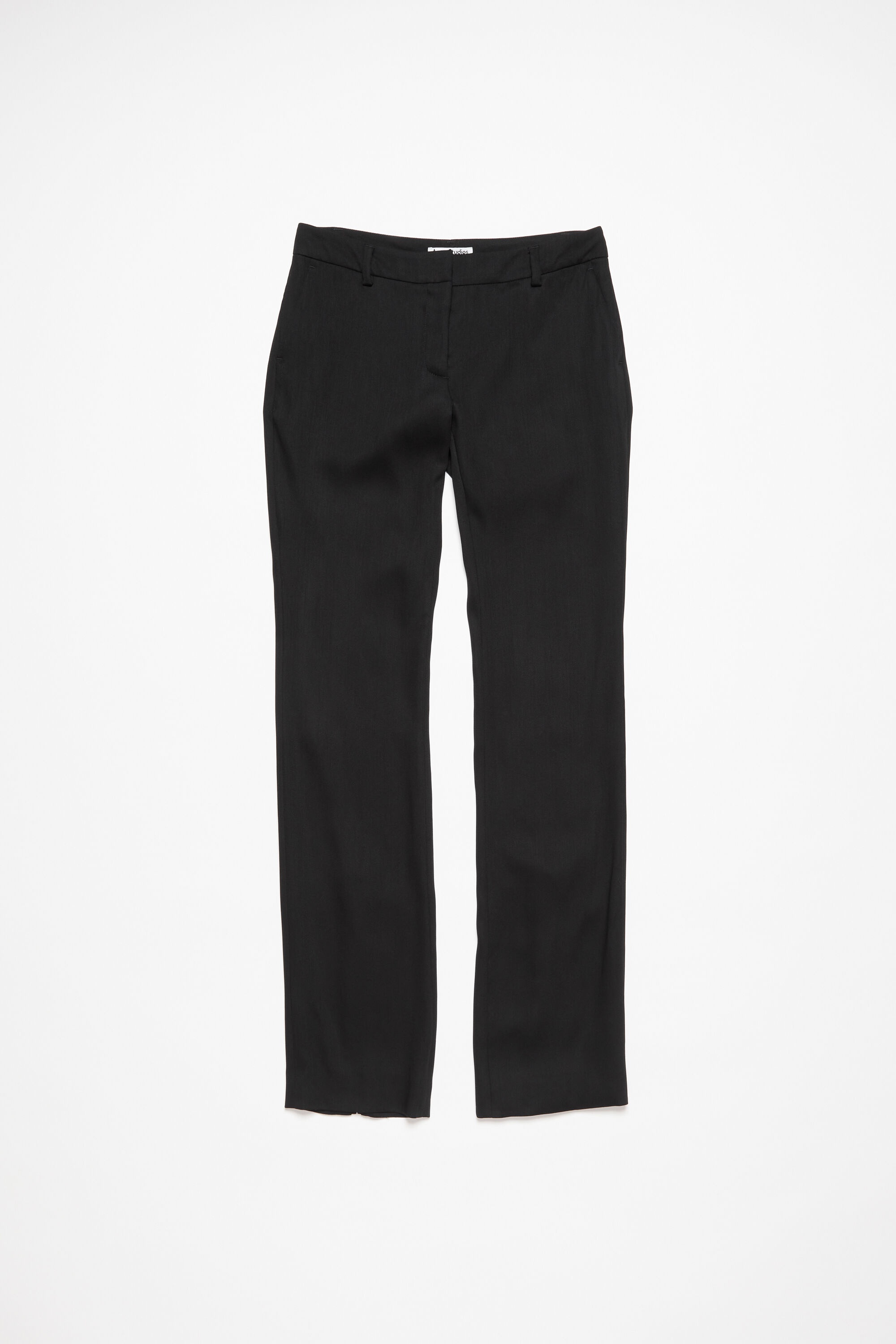 Tailored wool blend trousers - Black - 1