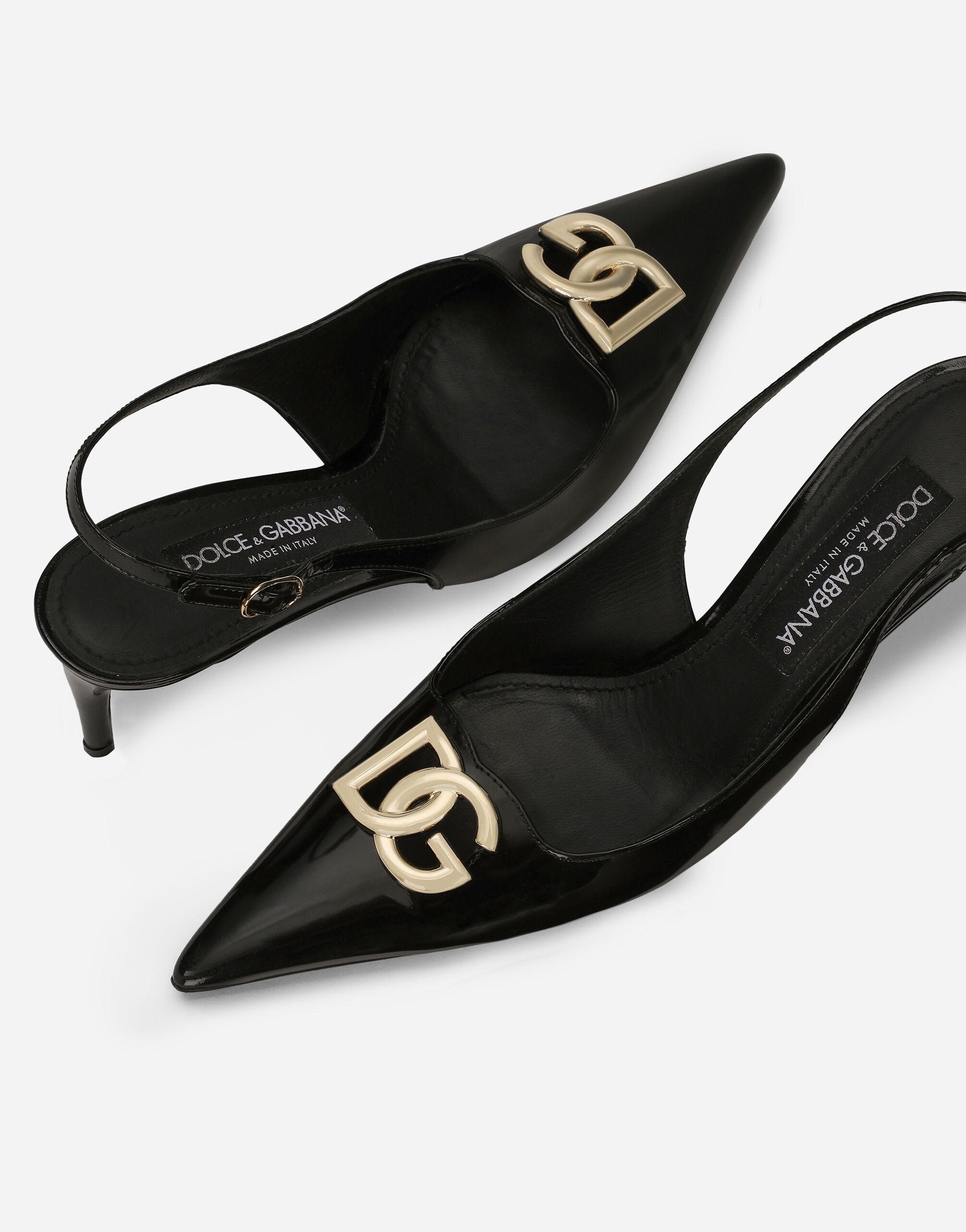 Polished calfskin slingbacks - 4