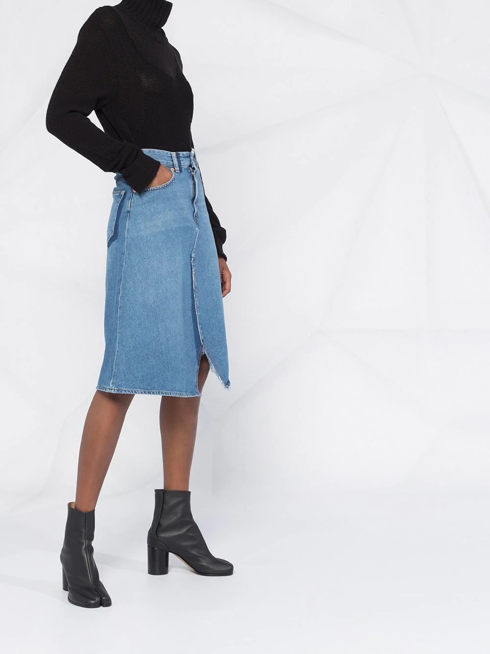 A-line denim midi skirt - 6