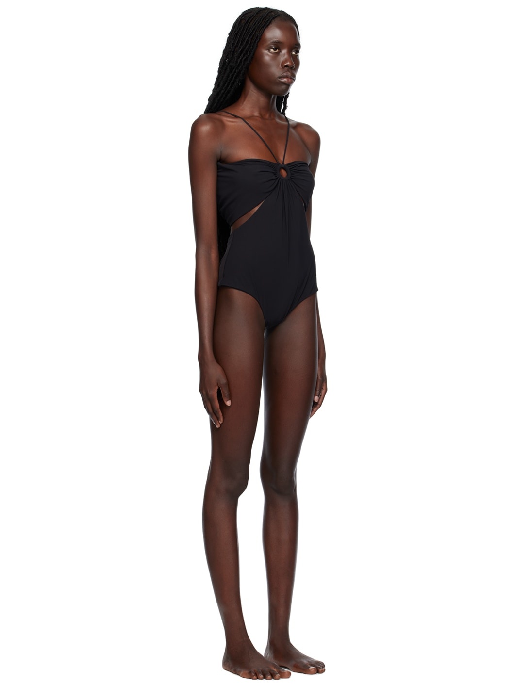 Black Cutout One-Piece Swimsuit - 2