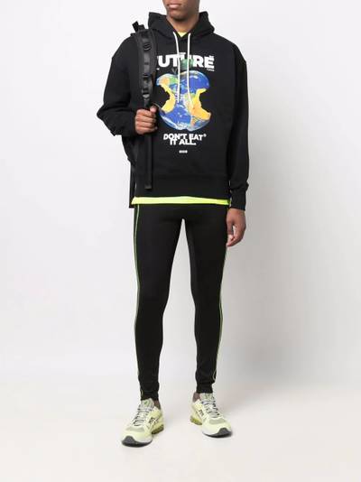 MSGM logo-print neon-stitch leggings outlook