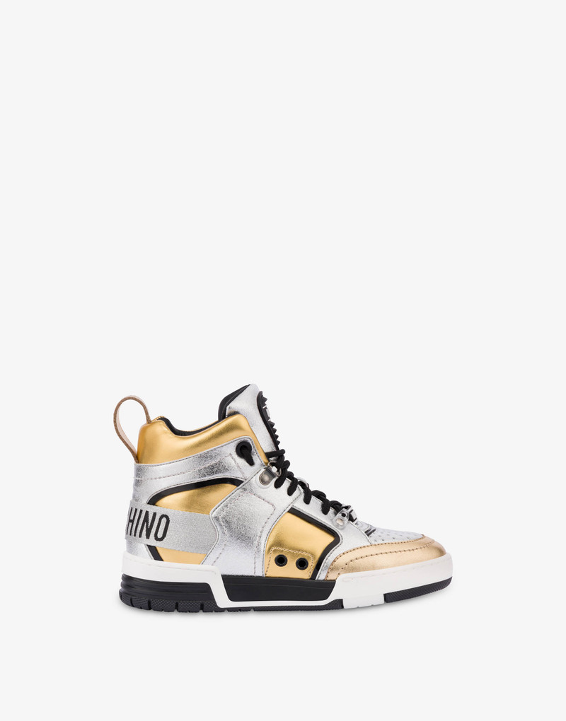 STREETBALL LAMINATED HIGH-TOP SNEAKERS 4