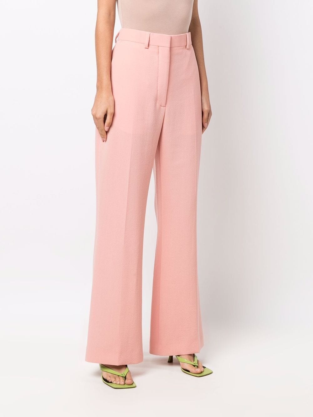 high-waisted merino flared trousers - 3