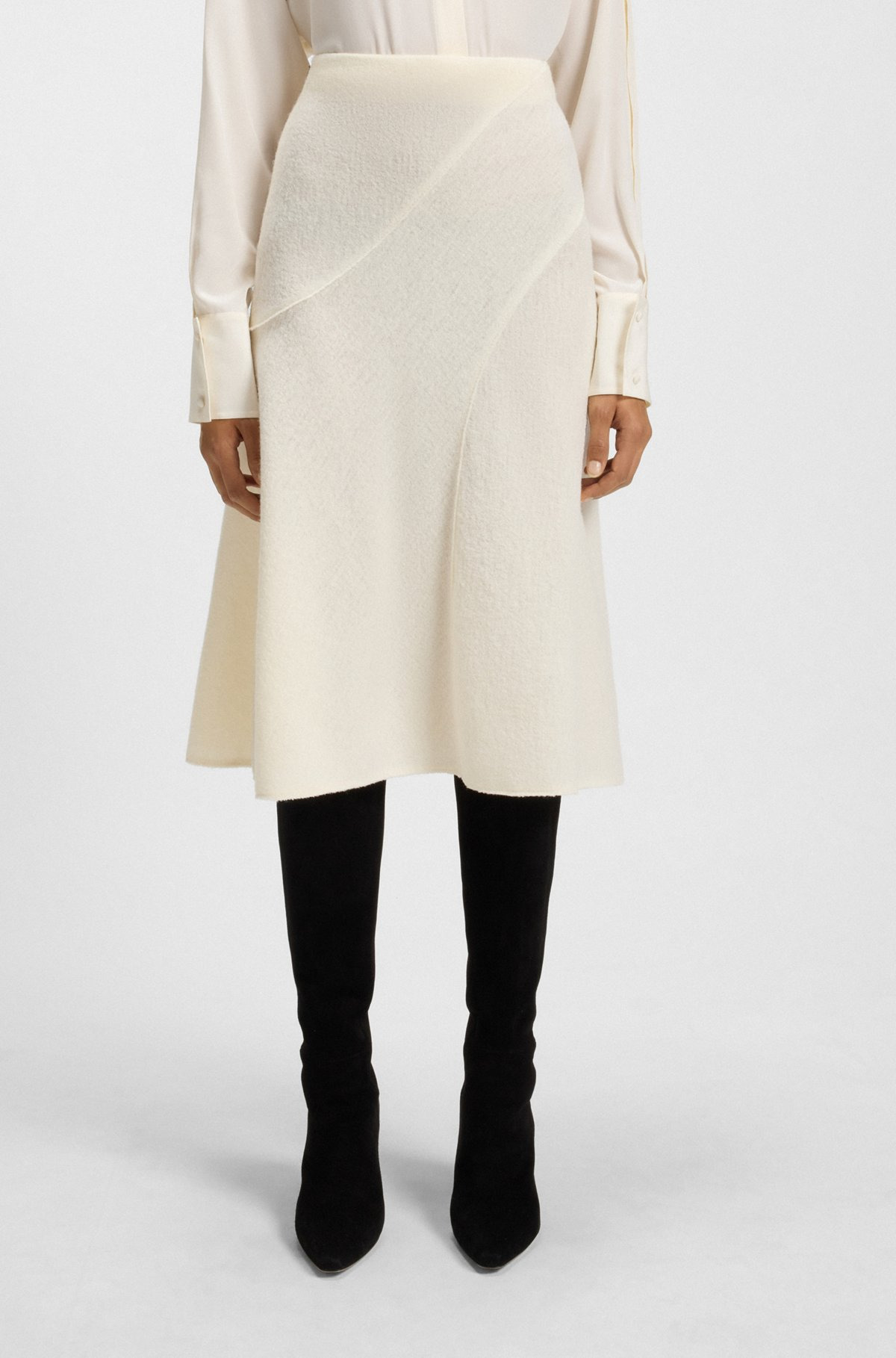 A-LINE SKIRT IN BOILED WOOL - 2
