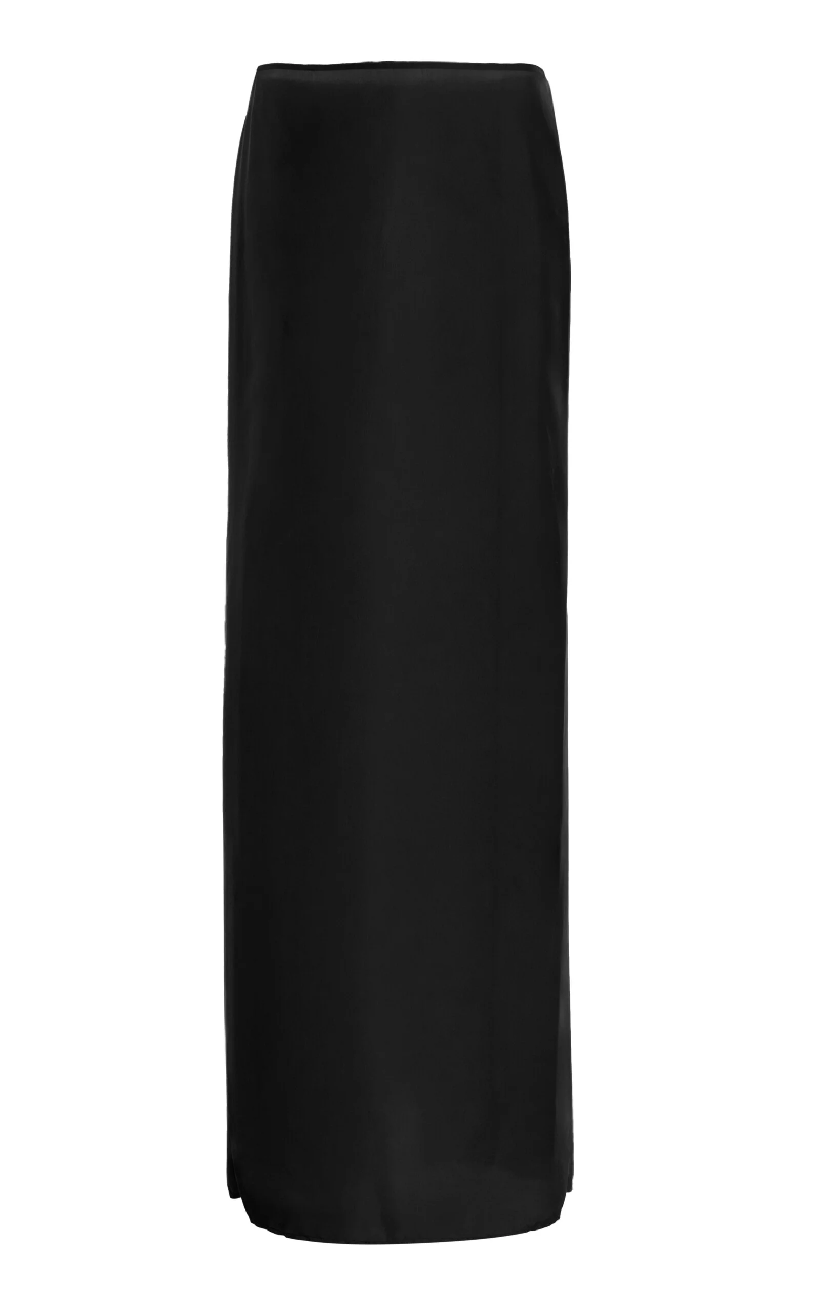 Silk Habotai Slip Maxi Skirt black - 1