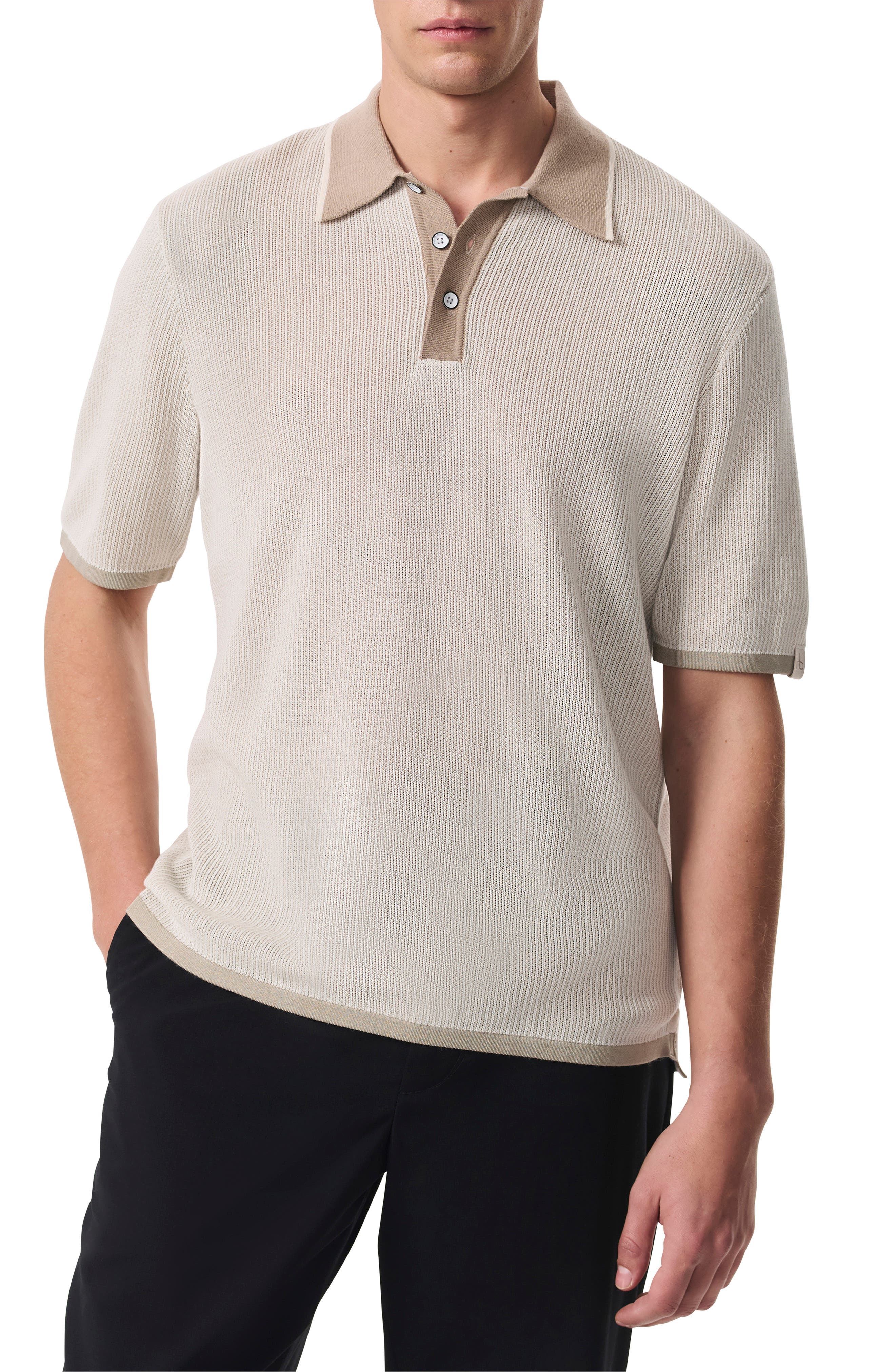 rag & bone Harvey Relaxed Polo in Light Beige at Nordstrom - 1