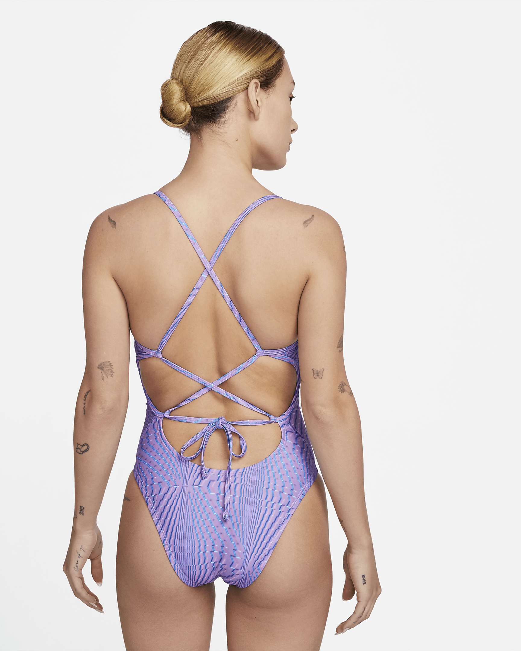 Nike Women's Swim HydraStrong Lace-Up Tie-Back One-Piece Swimsuit - 2