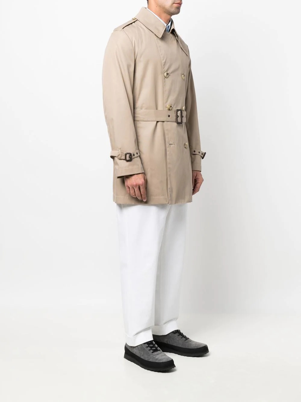 ST JOHN gabardine short trench coat - 3