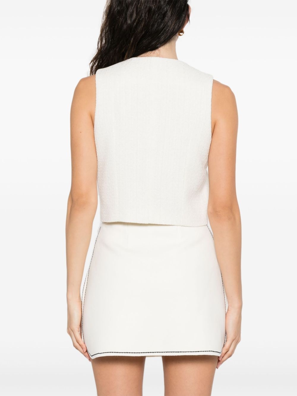 sleeveless tweed jacket - 4
