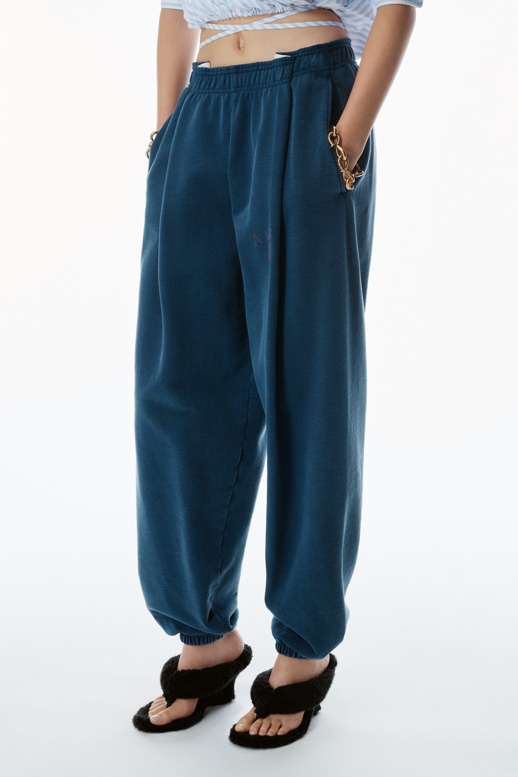 Logo Waistband Pleated Sweatpants - 3