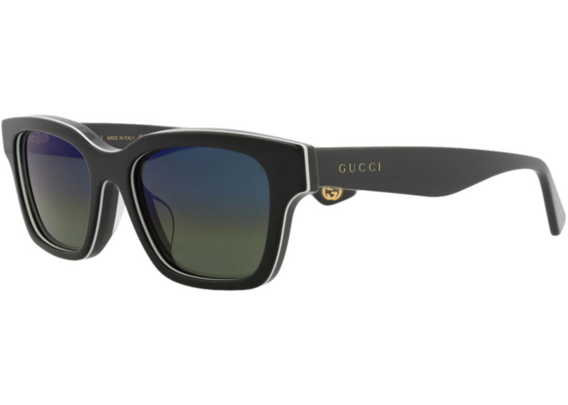 GUCCI Gucci Square-Frame Recycled Acetate Sunglasses Black Grey Blue (GG1641SA-30015104-003) outlook