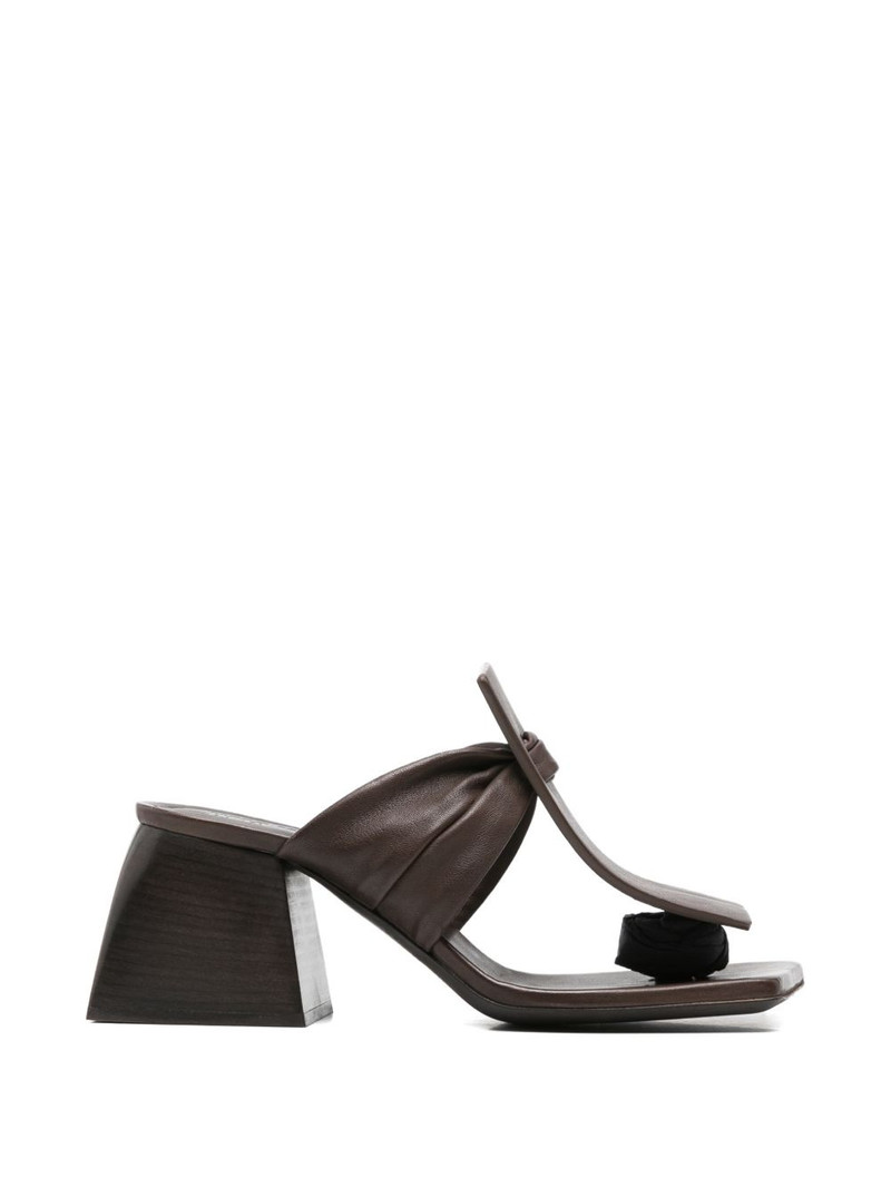 ruched square-toe sandals 1