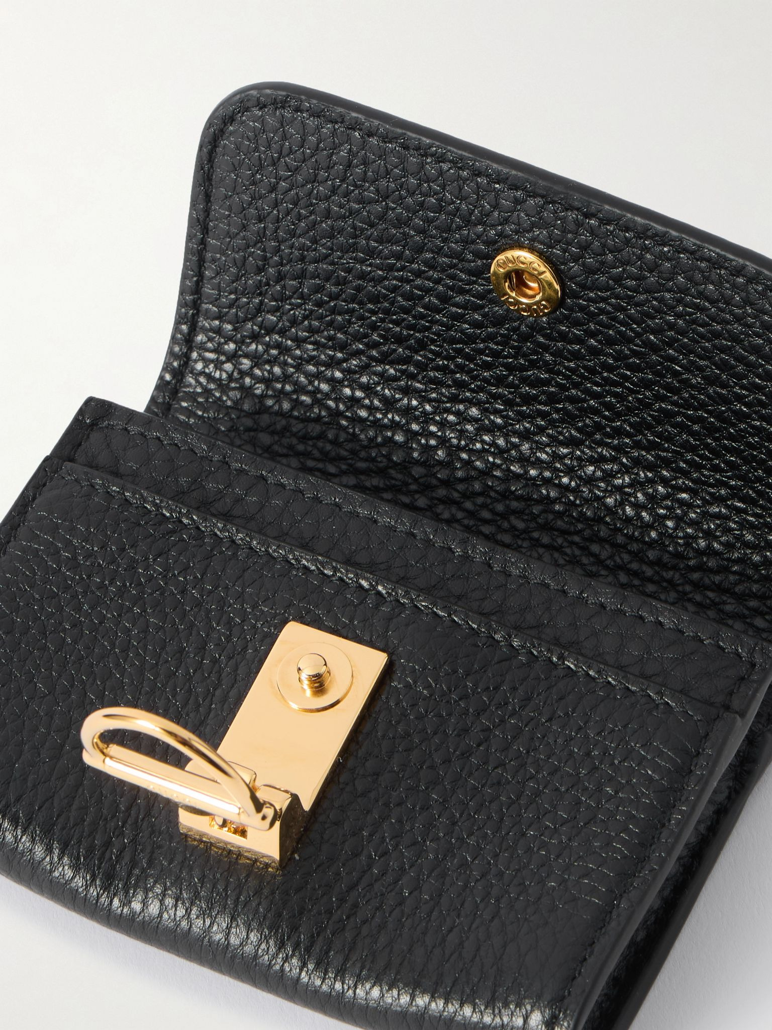 Softbit textured-leather cardholder Black - 5