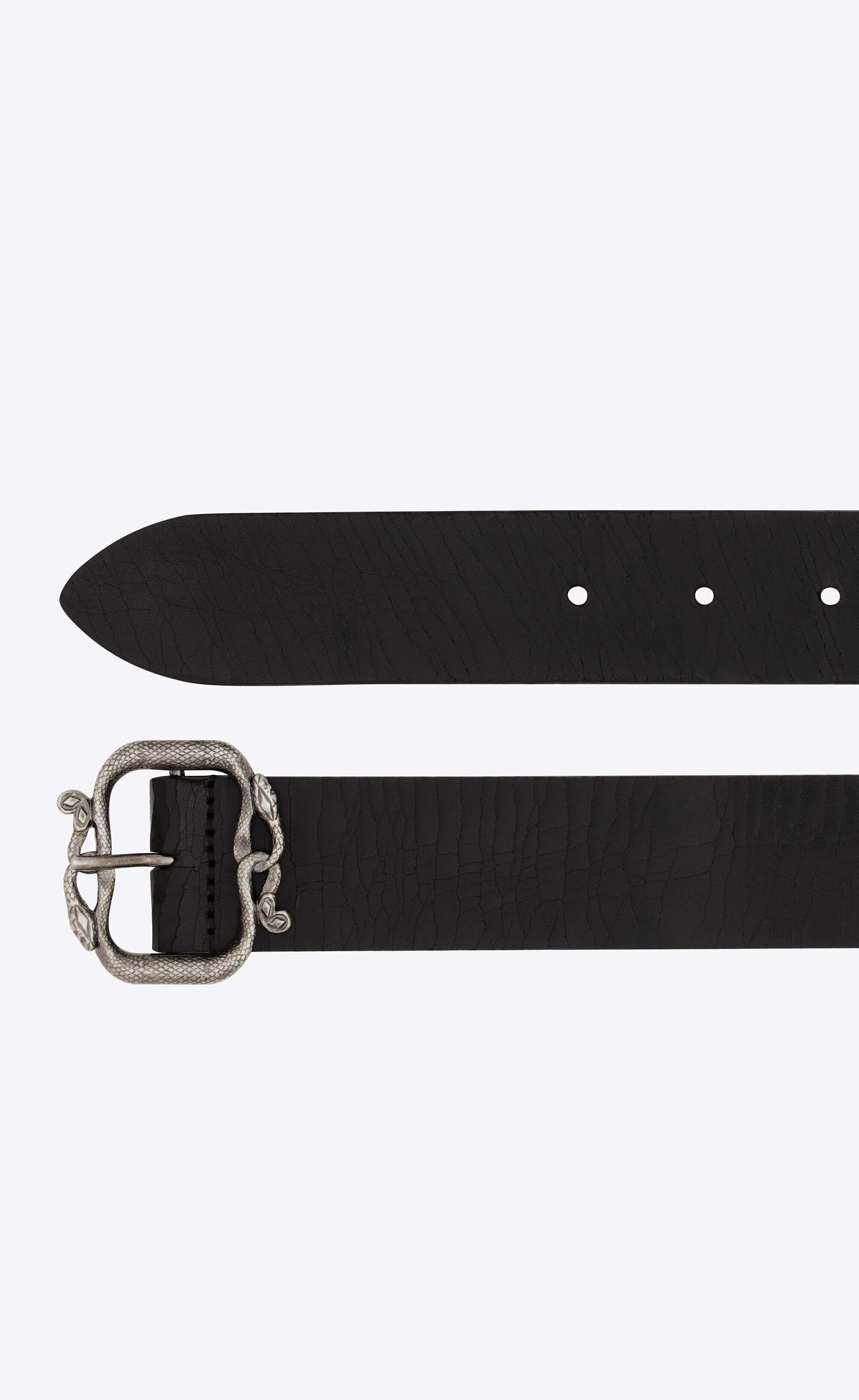 serpents buckle belt in leather - 3