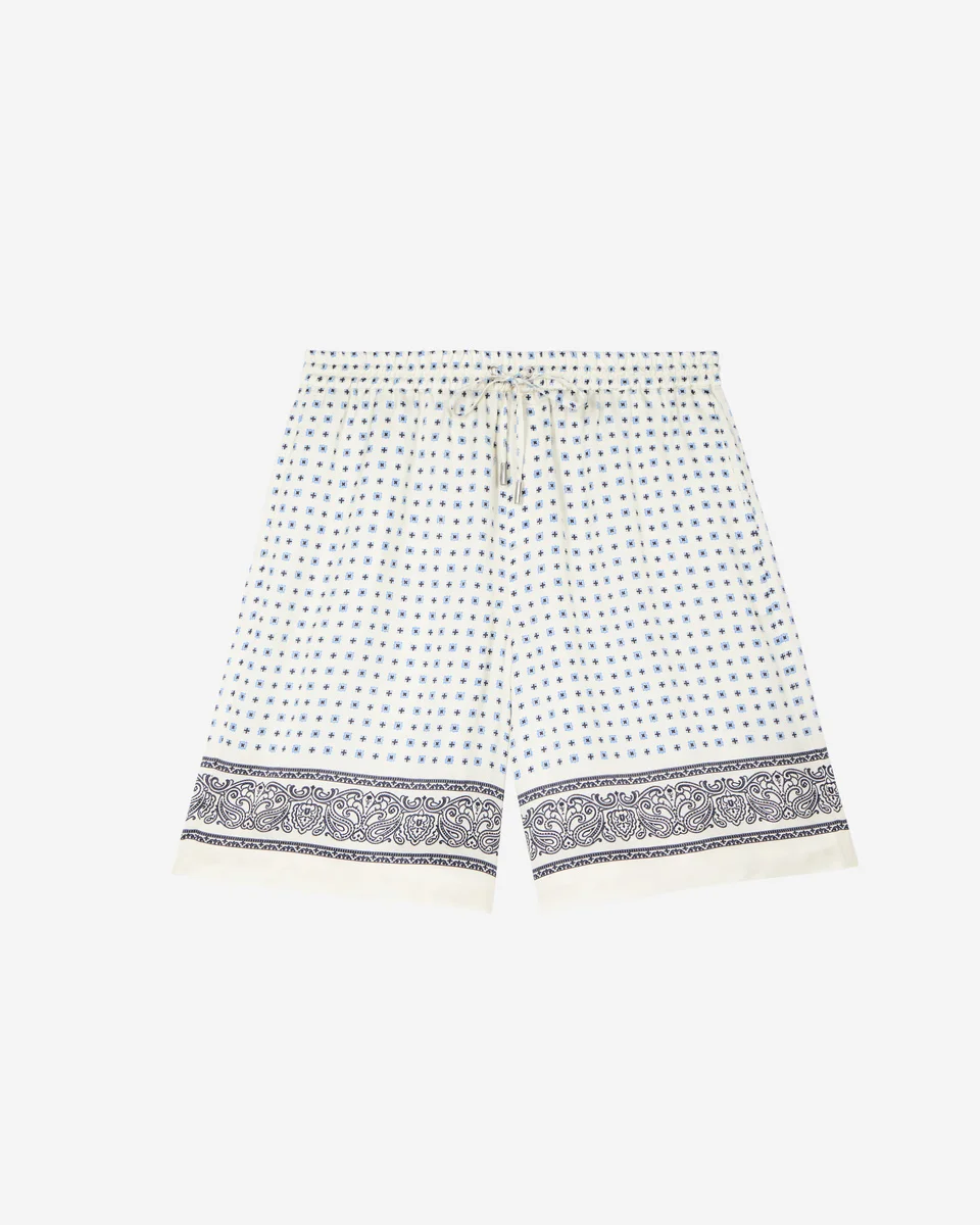 BANDANA PRINT SHORTS ECRU - 1