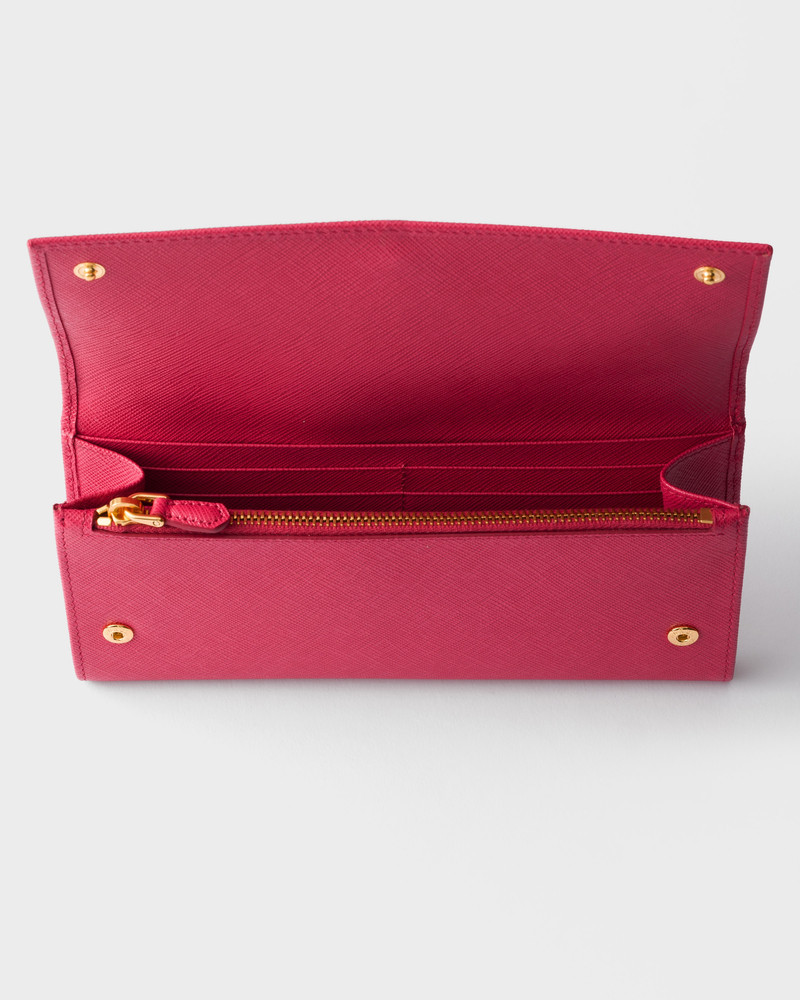 Prada Saffiano leather wallet with shoulder strap outlook