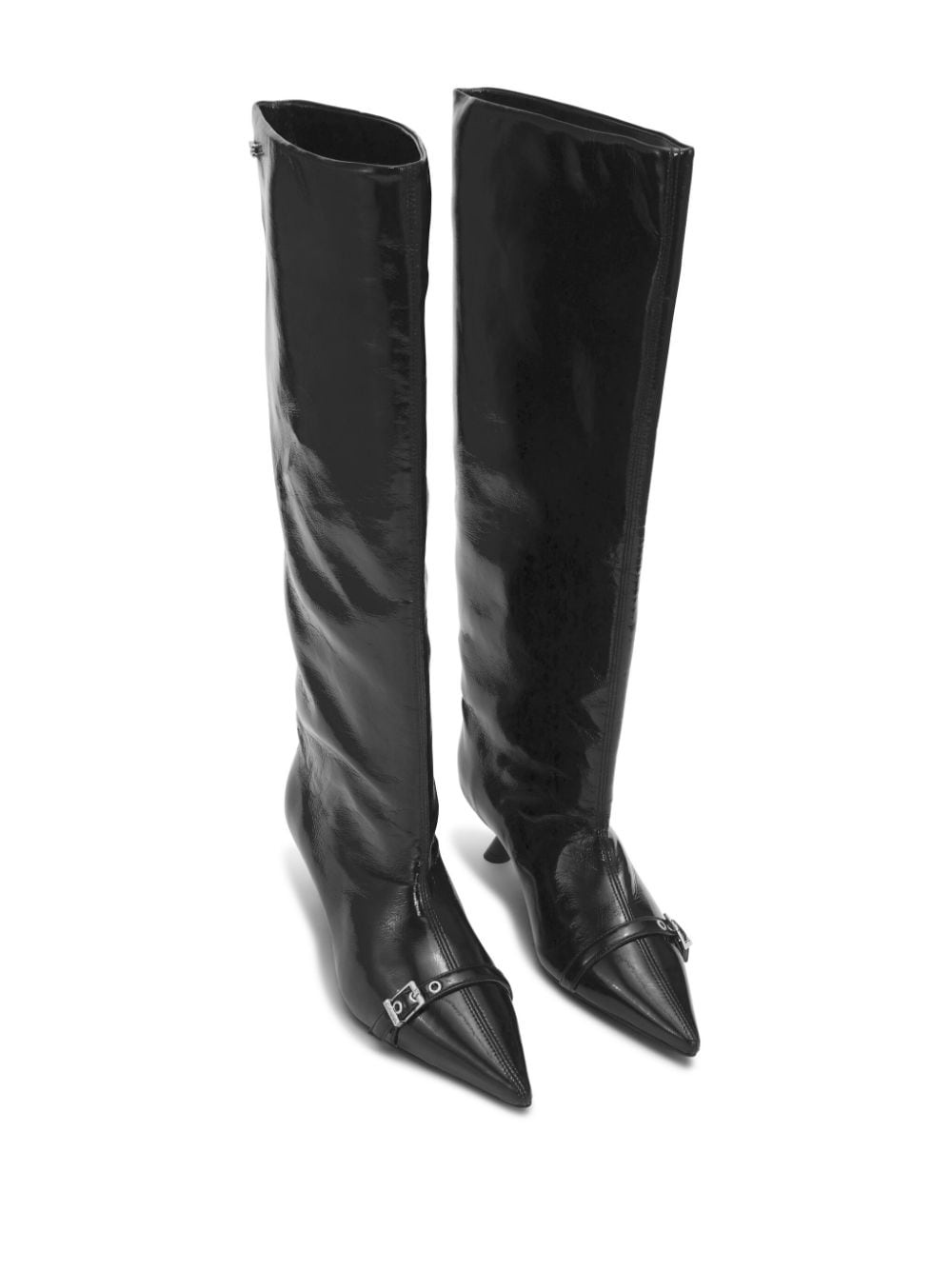 eyelet-detail slouchy knee-high boots - 2