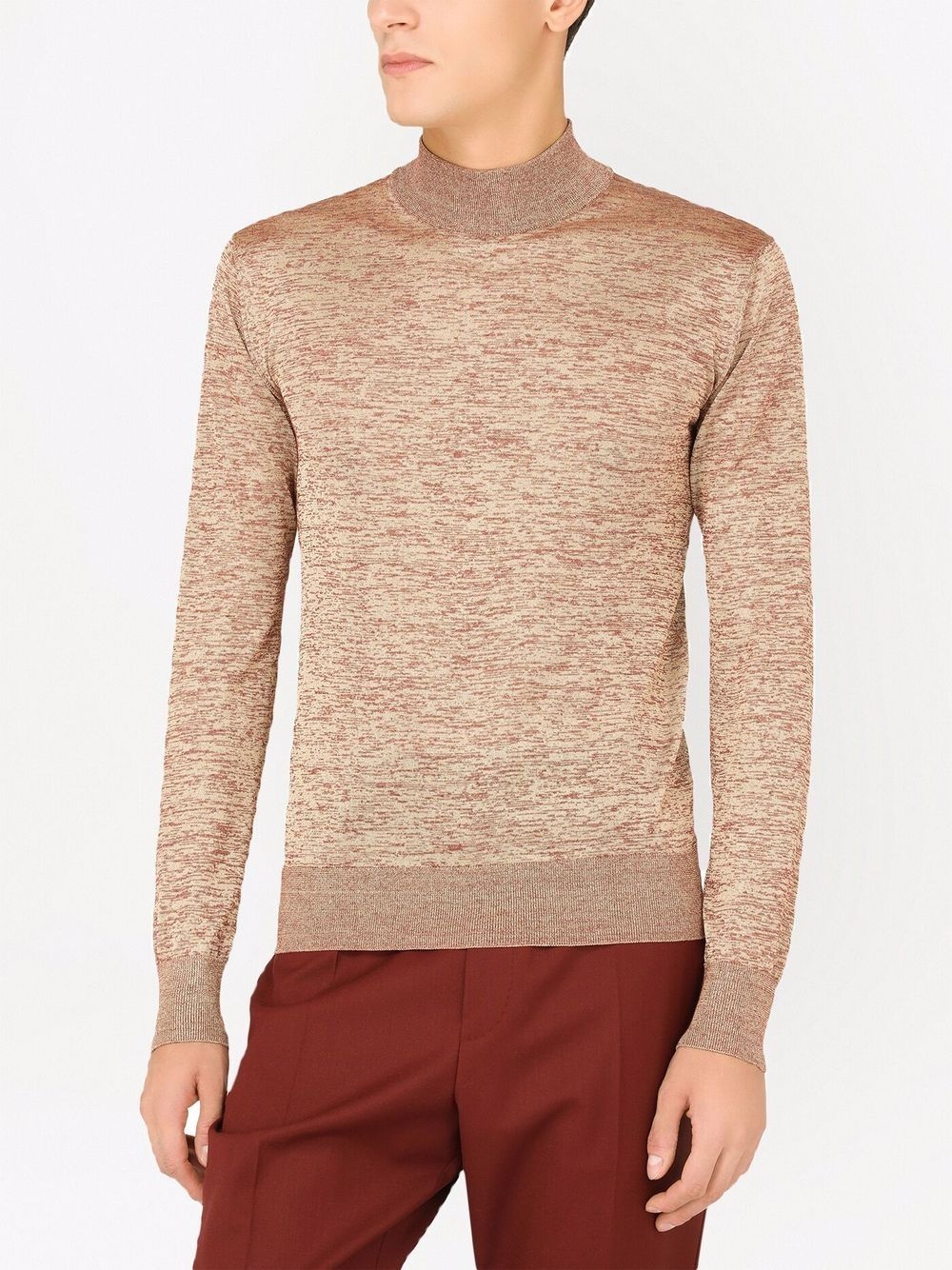 mock-neck marl jumper - 5