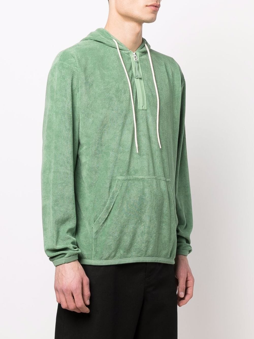 half-zip terry-towelling hooded sweatshirt - 3