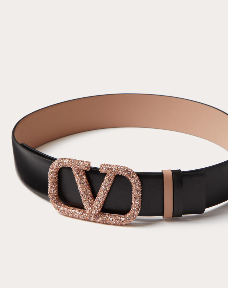 VLOGO SIGNATURE REVERSIBLE SHINY CALFSKIN BELT 40MM 4