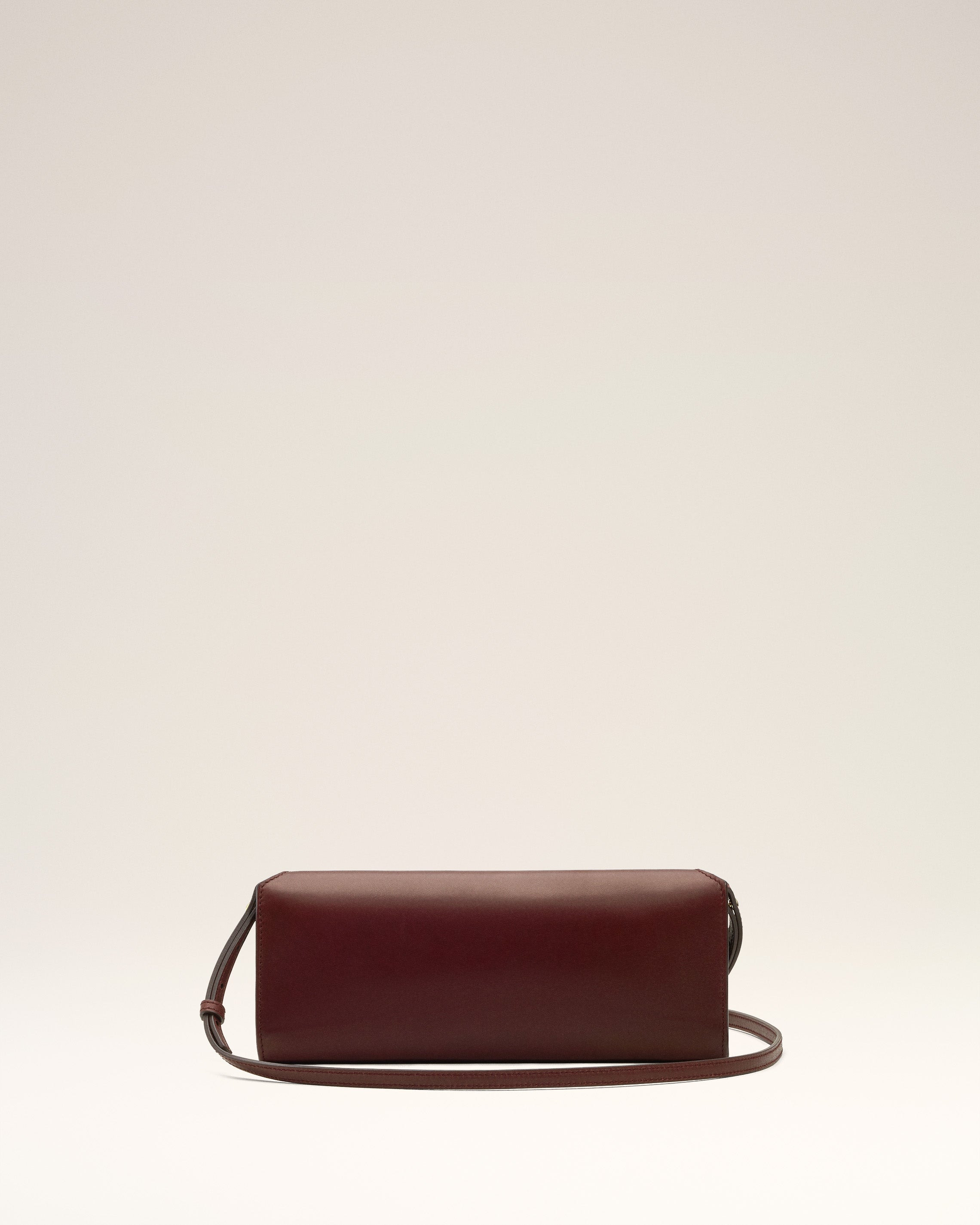 BURGUNDY SMOOTH LEATHER MIMI POUCH - 4