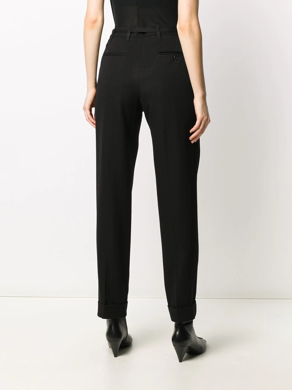 tied-waist tapered trousers - 4