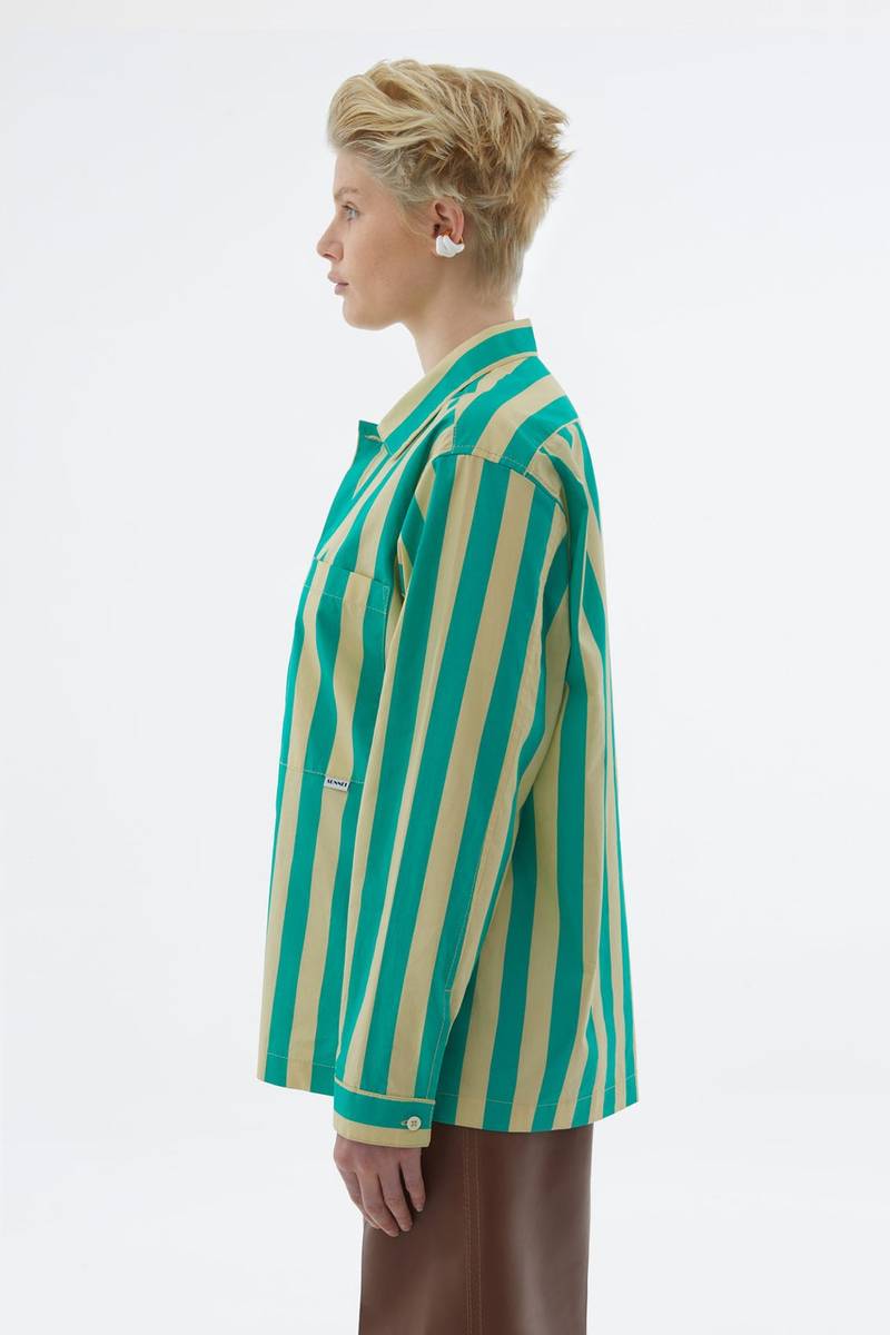LIGHT YELLOW & GREEN STRIPED SHIRT 5