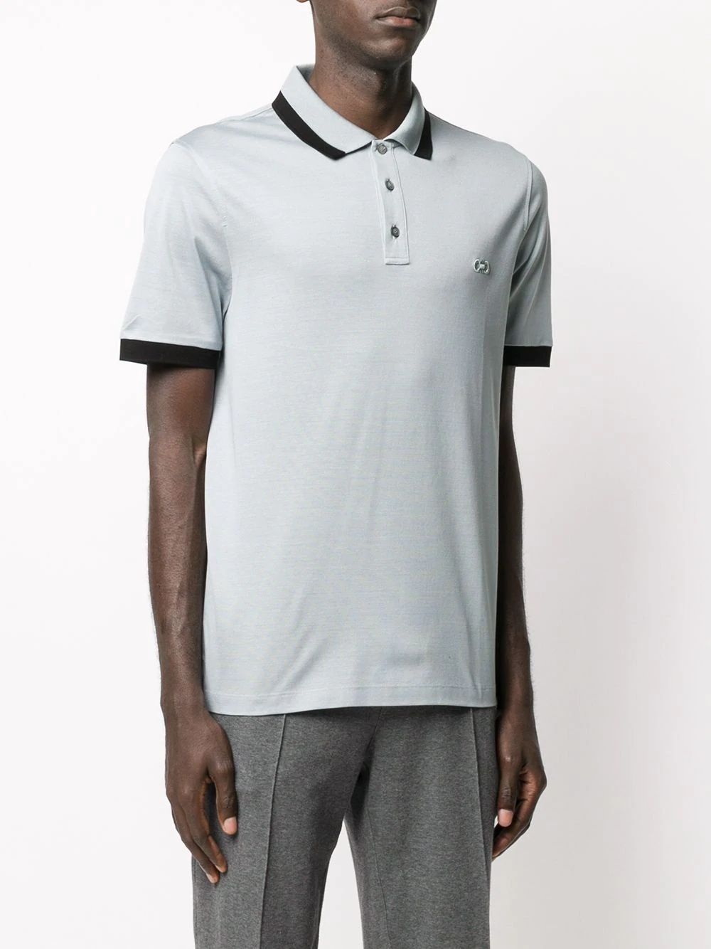 contrast trim polo shirt - 3