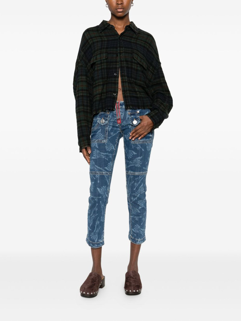 DSQUARED2 Statue of Liberty printed skinny jeans outlook