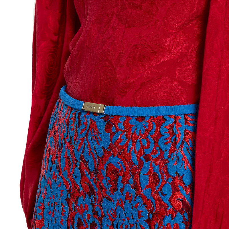 Floral lace wool skirt 4