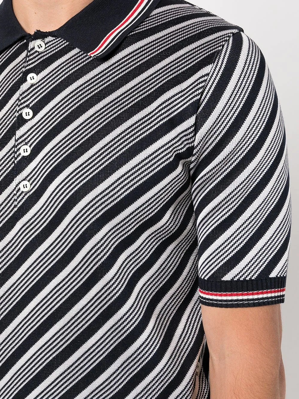 diagonal-striped polo shirt - 5