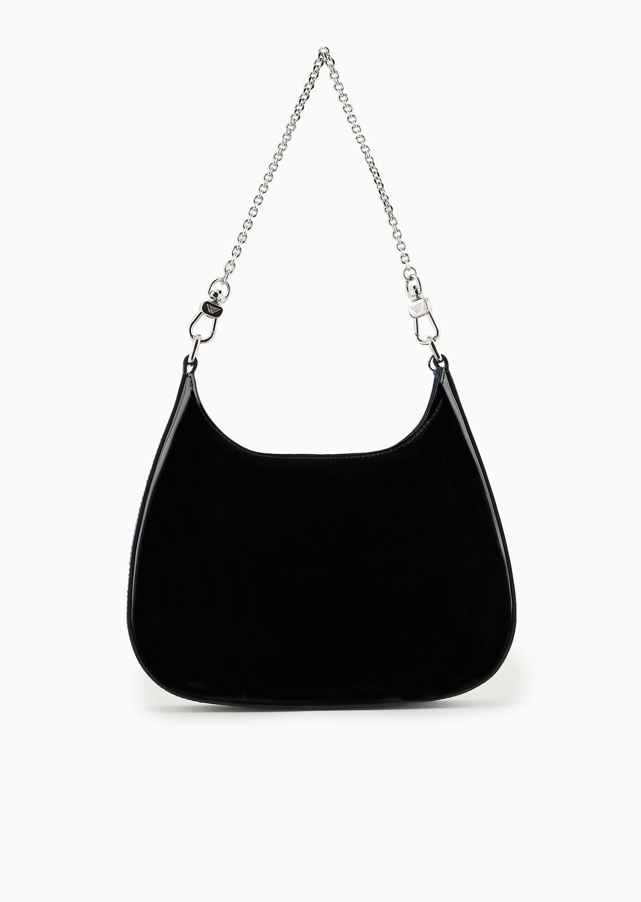 Small hobo shoulder bag in patent leather with chain strap - 3