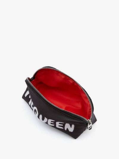 Alexander McQueen Mcqueen Graffiti Medium Zip Pouch in Black/white outlook