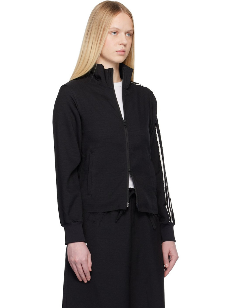Black Sport Uniform Raw Cut 3 Stripes Track Jacket 2