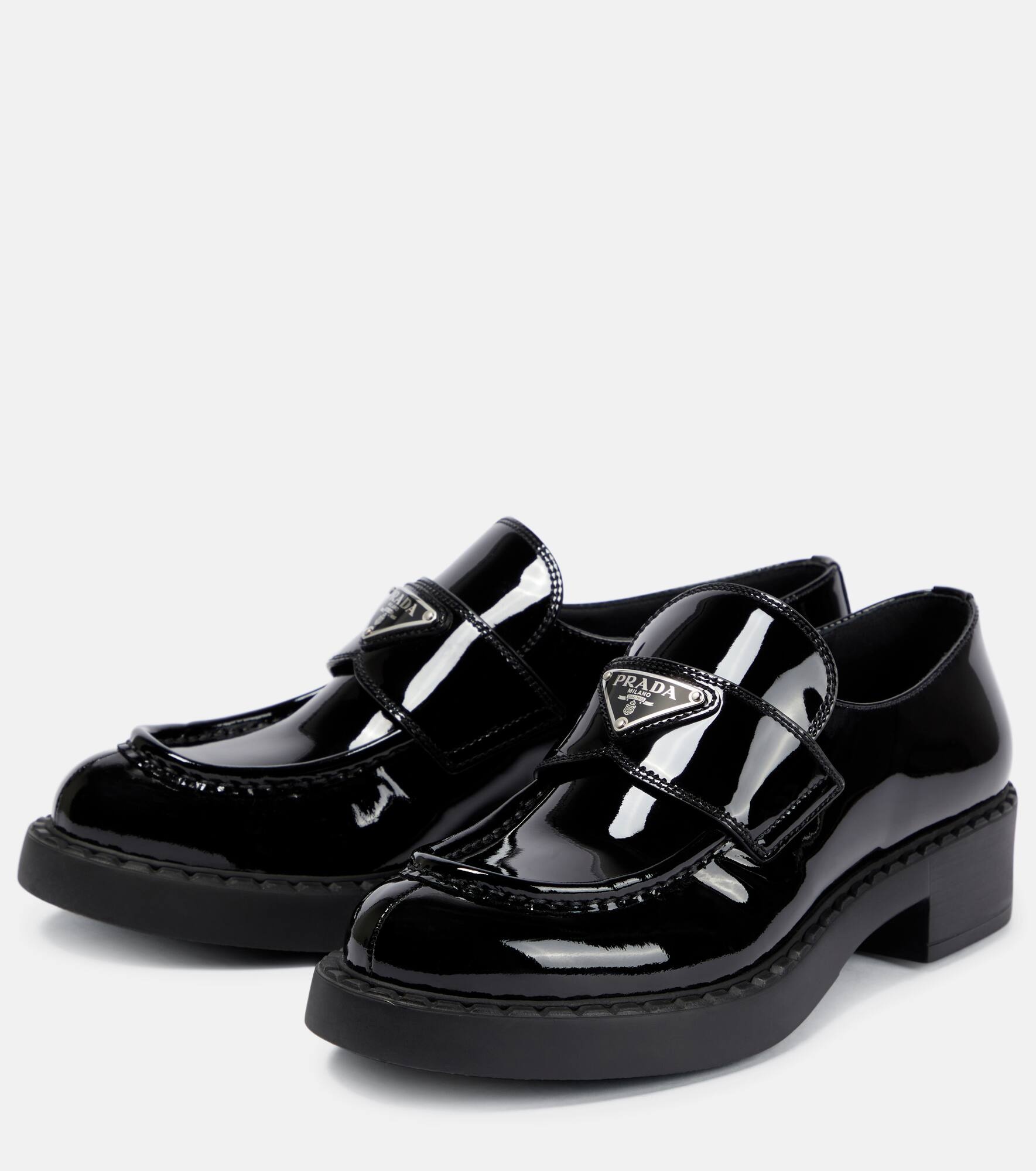 Logo patent leather loafers - 5