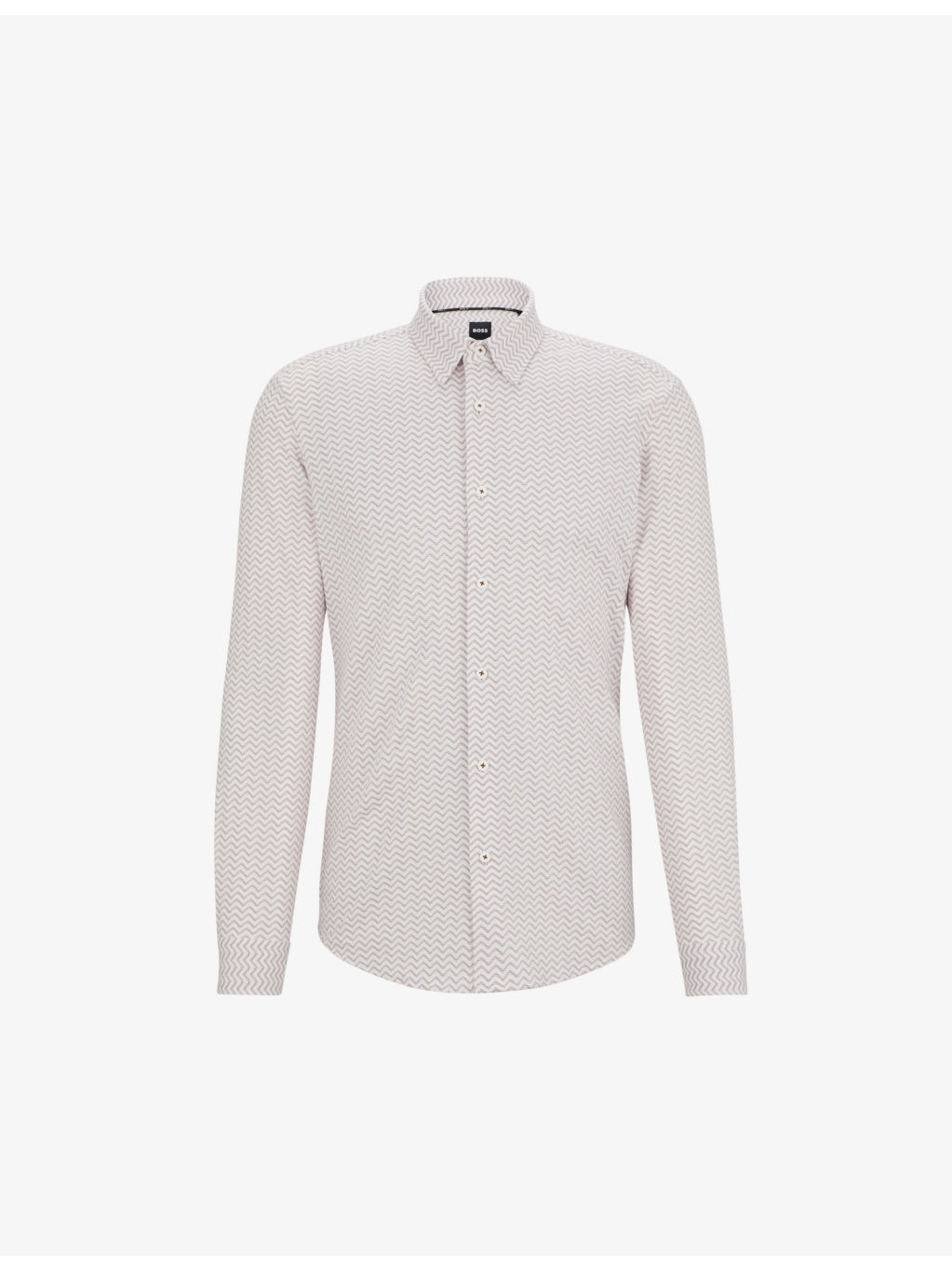 Graphic-print slim-fit cotton-blend shirt - 1
