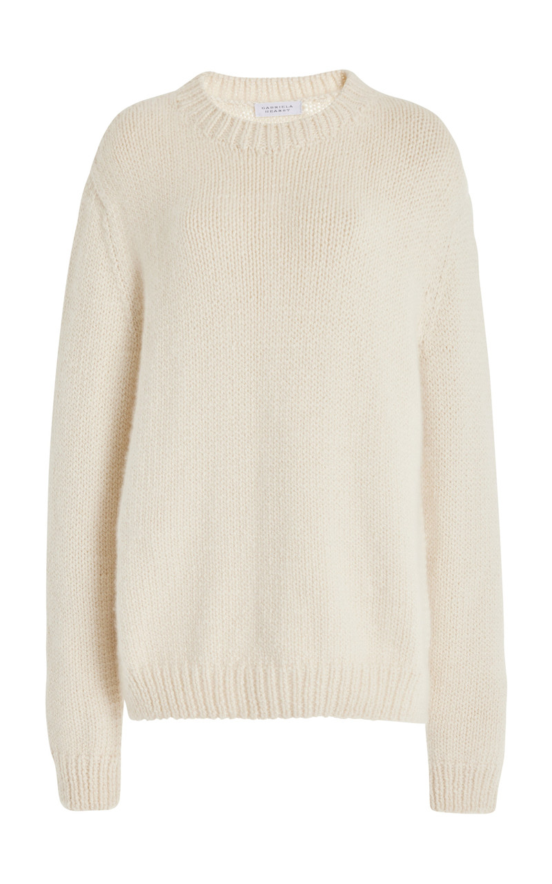 Niall Knit Sweater in Ivory Dense Cashmere 1