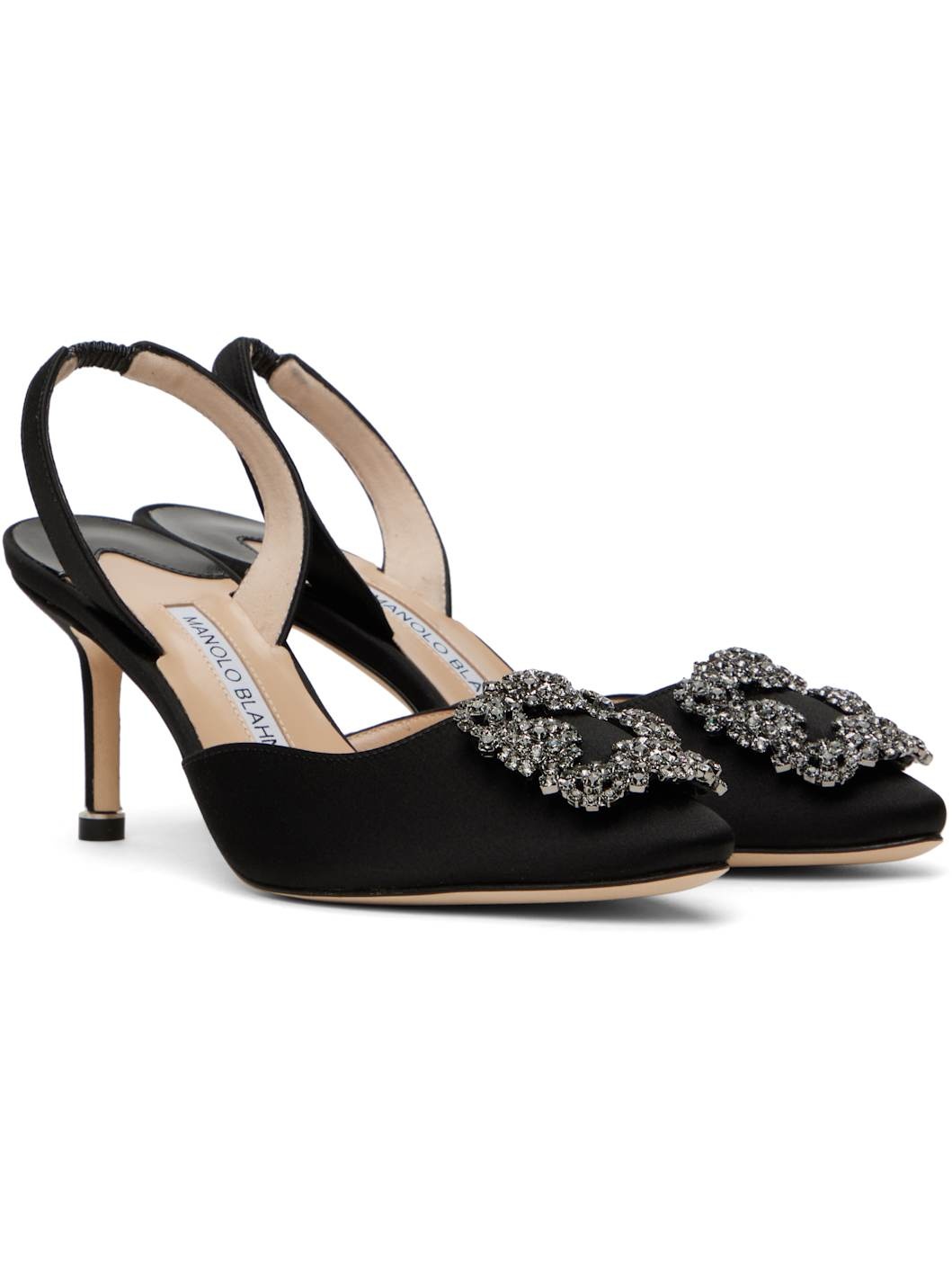 Black Hangisli Slingback Heels - 4