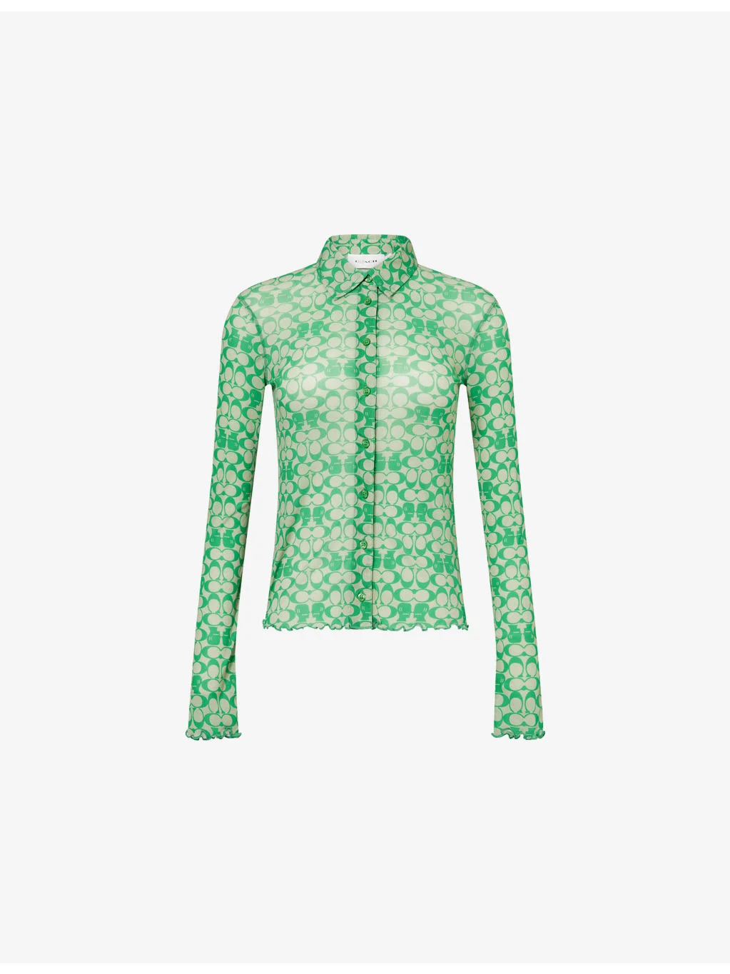 Coach x Brain Dead Monogram Long-Sleeve Mesh Shirt - 1
