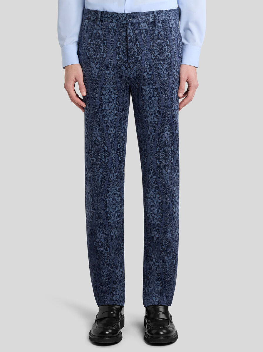 COTTON JACQUARD TROUSERS - 2