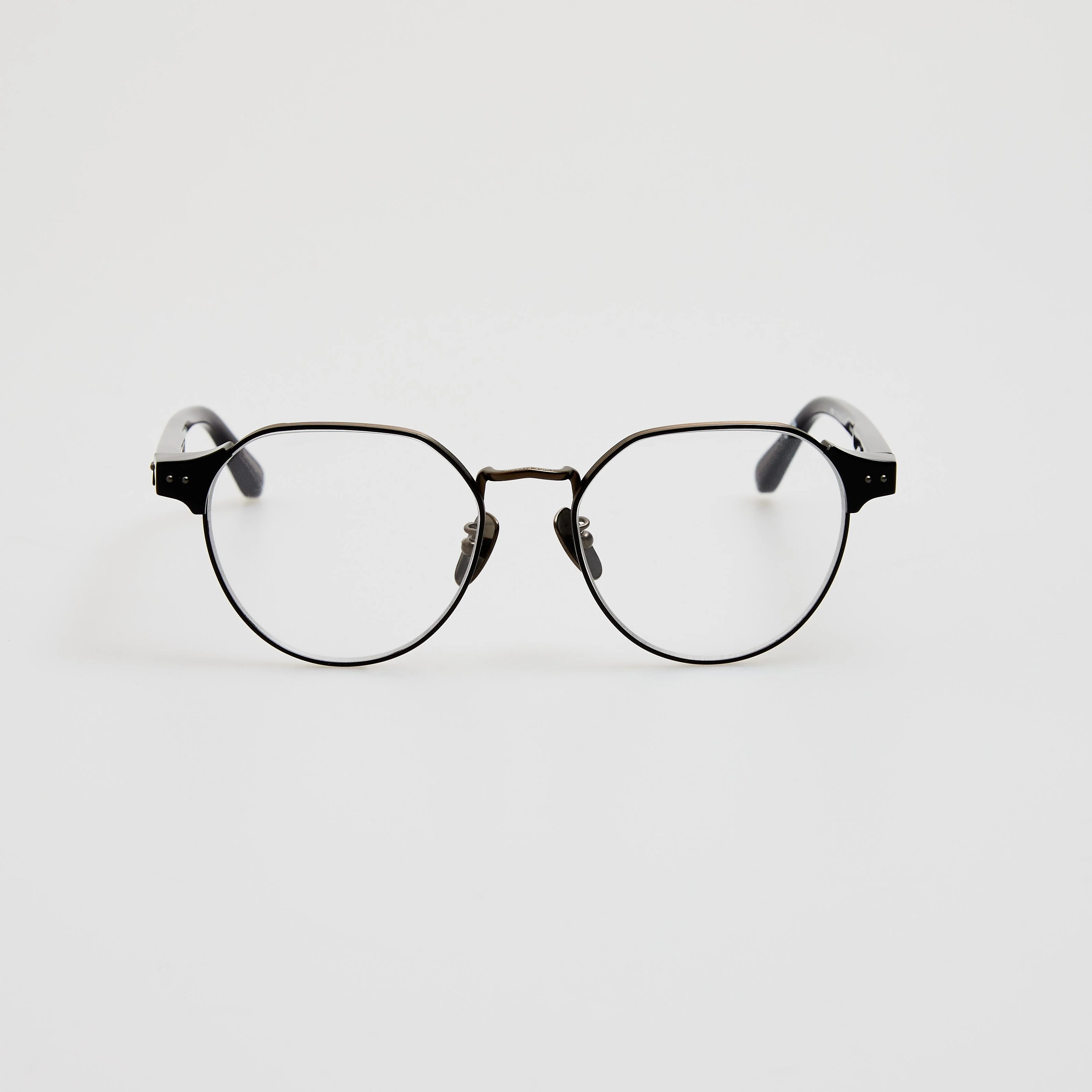 Jonathan Angular Optical Frame in Black and Matt Nickel - 1