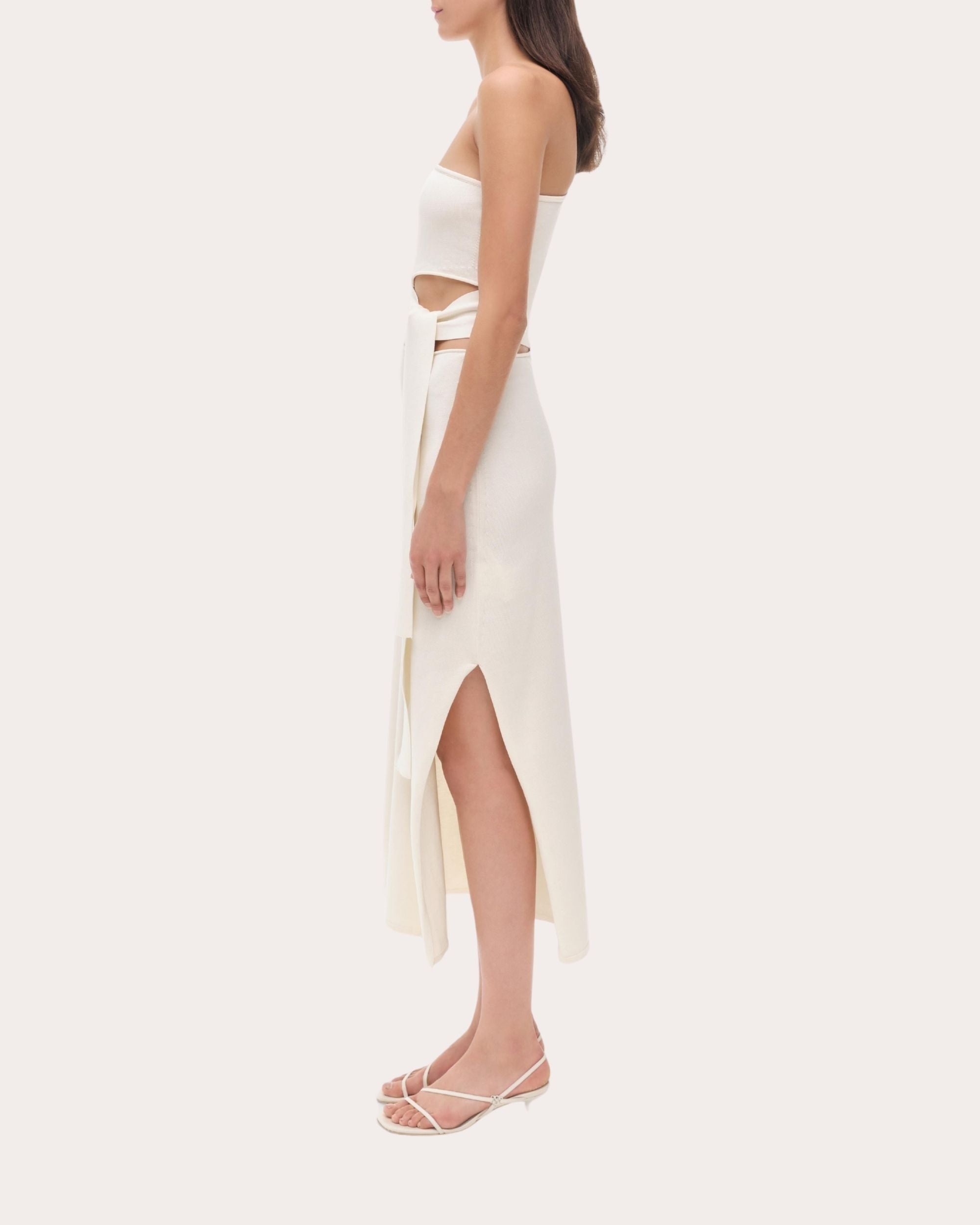 Aurelia Knit Cutout Asymmetric Midi Dress - 3